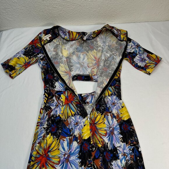 Suno Stretch Silk Floral Cut Out Sheath Dress Multicolor XS Party Cocktail - Picture 9 of 12